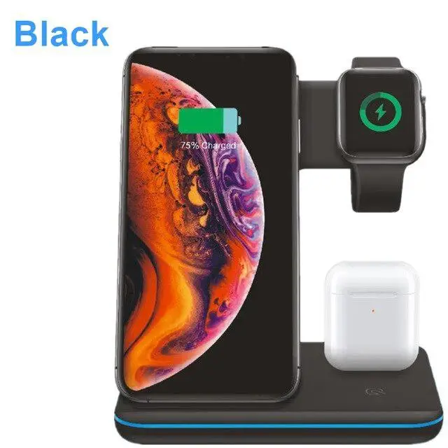3 в 1 универсальное беспроводное зарядное устройство Qi 15 Вт для Iphone X 8 Xiaomi Quick Charge 0