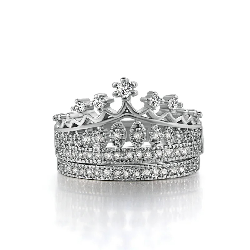 Кольца для влюбленных в виде короны по цене кольца с кристаллом из циркония