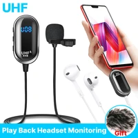 uhf u13 wireless interview microphone lavalier lapel microphone recording mic for iphone ipad android pc slr camera youtube live