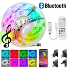 Цветная светодиодная лента 12 В SMD 5050, Светодиодная лента, дистанционное управление через приложение, синхронизация музыки, Bluetooth, RGB лента, лампы для украшения комнаты