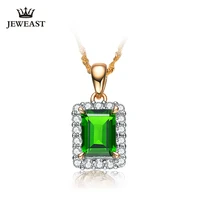 enzozb natural diopside 18k pure gold pendant real au 750 solid gold upscale trendy classic fine jewelry hot sell new 2020