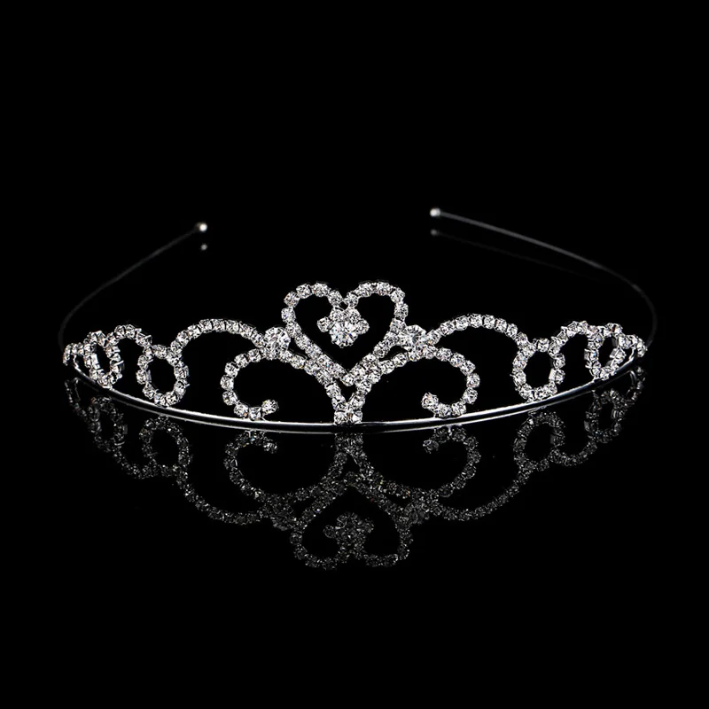 3 TDQUEEN принцесса свадебная диадема цветок девушки горный хрусталь кристалл резинки для волос ребенок девочка день рождения украшения для волос - Окраска металла: 3