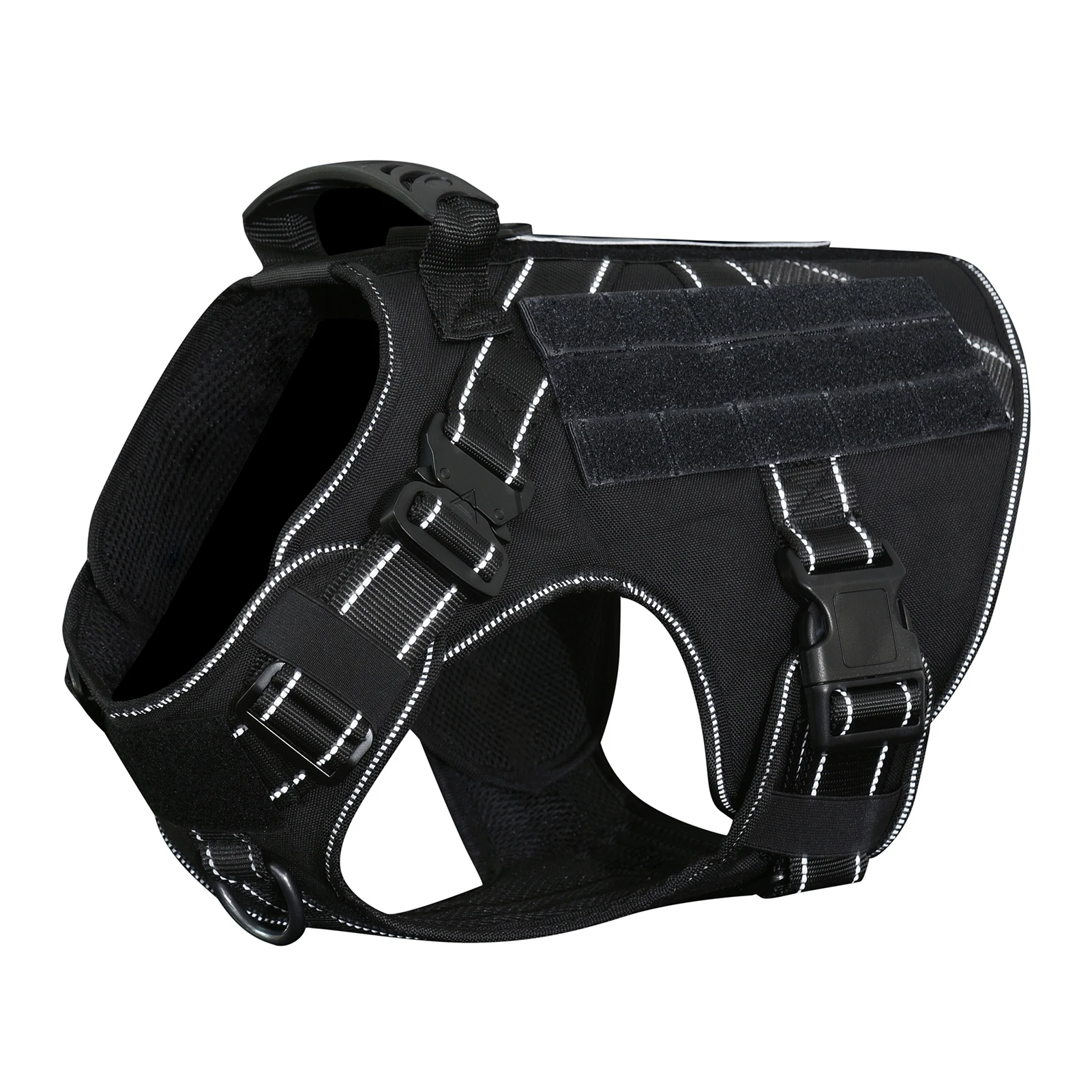 

Adjustable Buckles Working Training Molle Vest Dog Harness Nylon No Pull With Handle Quick Release Loop Panels Running Outdoor