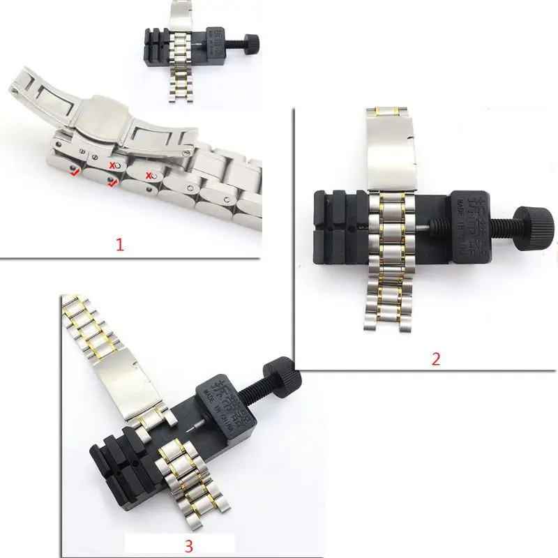 

Watch Band Strap Bracelet Link Pin Remover Adjustable Repair Tool Kit Metal New