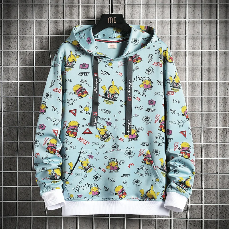 

Men Hoodies sweatshirts Hip Hop Long Sleeve japanese Harajuku Streetwear Oversized Cartoon Print Male Pullover Sweatshirt Tops