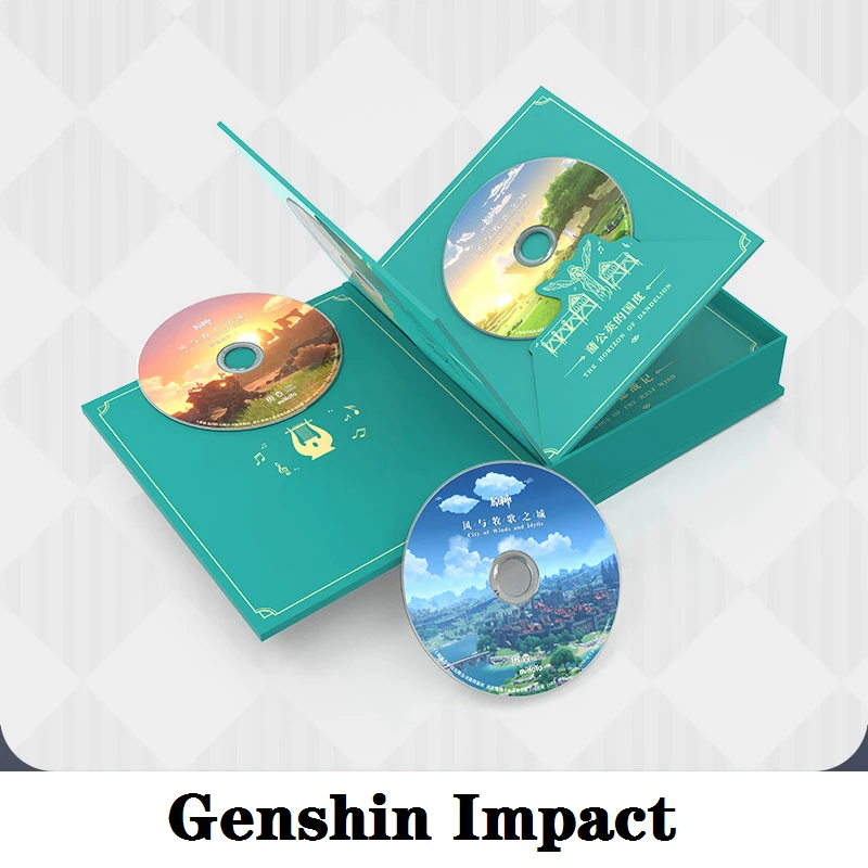 OST CD Set Game Genshin Impact Genuine Product Anime Accessories Cosplay Props Wind Pastoral Dandelion Kingdom Souvenir Gift