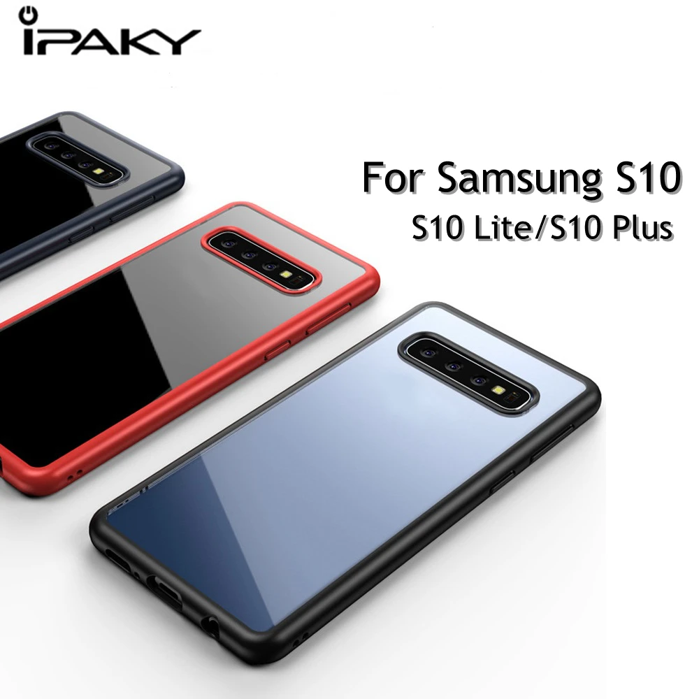 

IPAKY Origin For Samsung Galaxy S10 Case Silicone TPU Acrylic Transparent Case for Samsung S10 plus Galaxy S10 Lite Cover Coque