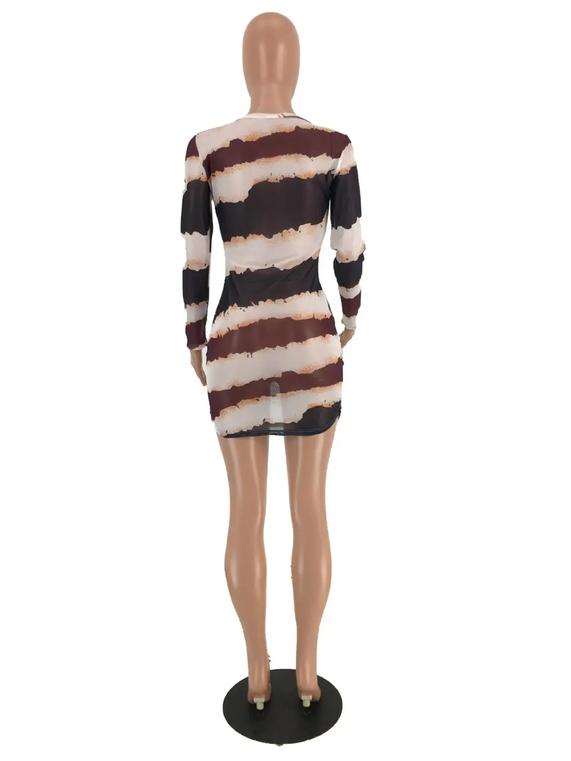 Женское новое модное сексуальное мини-платье с круглым вырезом в полоску цветное