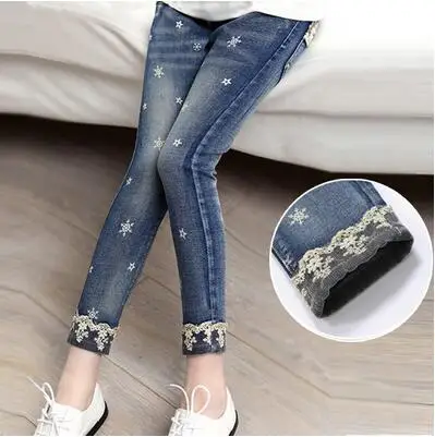 6801 jeans Коллекция года, Осенняя детская одежда джинсы для девочек повседневные тонкие джинсы для маленьких девочек, джинсы для крупных детей длинные штаны - Цвет: 6801 jeans