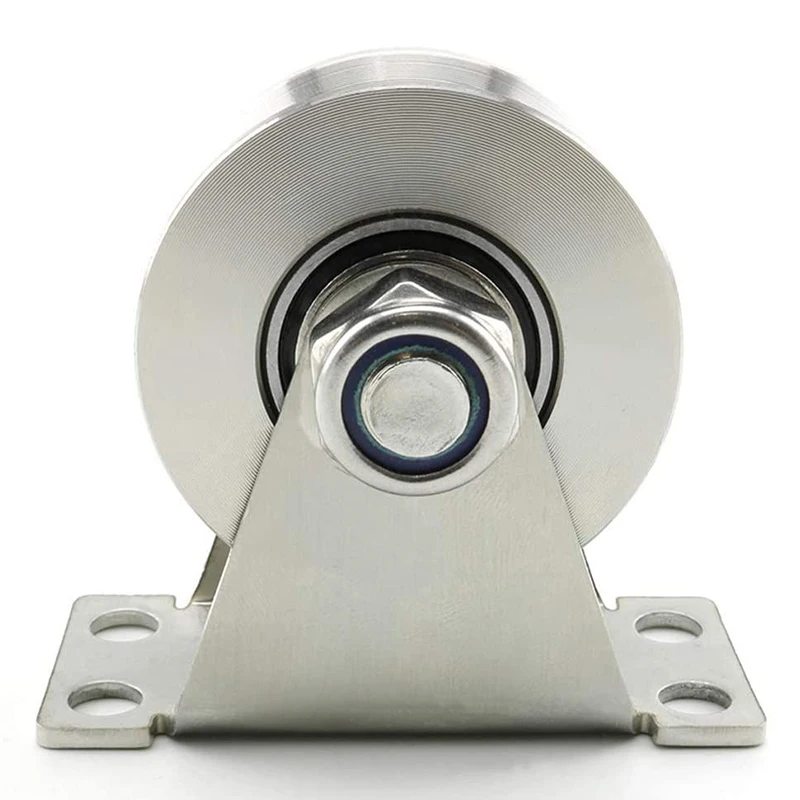 

ABSF 1Pack U-Type Stainless Steel Pulley Block Mute Bearings Groove Sliding Roller Track Wheel