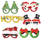 Новогодние и рождественские украшения 2022, рамка в виде Санта-Клауса и елки, очки на Рождество, фотореквизит, рождественский подарок для детей