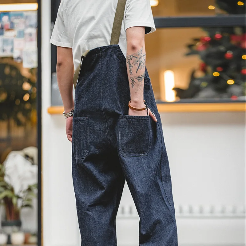 Комбинезон мужской джинсовый винтажный комбинезон в американском стиле прямые