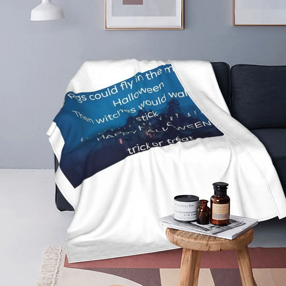 

Manta con capucha para Halloween, edredón a cuadros, ropa de cama, algodón