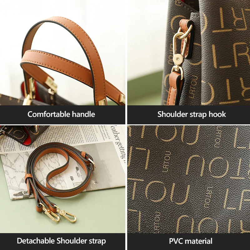 LAORENTOU женская сумка-мессенджер из ПВХ модная офисная сумка с логотипом LRT через