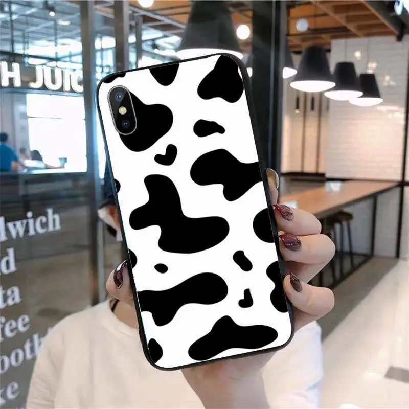 

White Black Cow Symbol Phone Case for iPhone 11 12 pro XS MAX 8 7 6 6S Plus X 5S SE 2020 mini