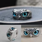 Кольцо в ретро стиле с голубыми глазами для мужчин и женщин