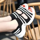 Сандалии женские сетчатые с открытым носком, дышащие босоножки на плоской подошве, пикантная обувь в римском стиле, спортивные босоножки, лето, 2021