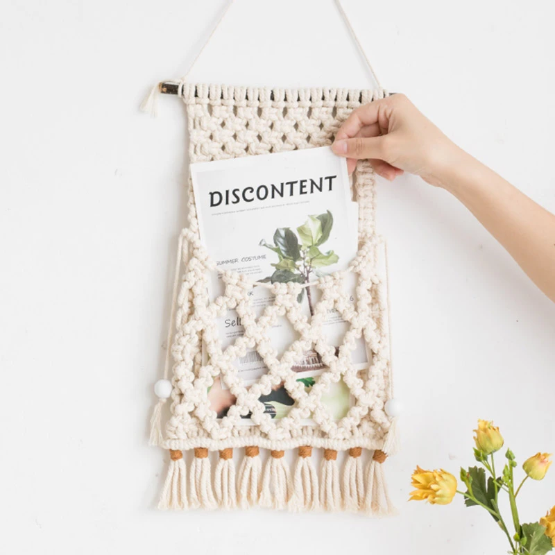 Настенный подвесной гобелены ручной работы в технике макраме ретро