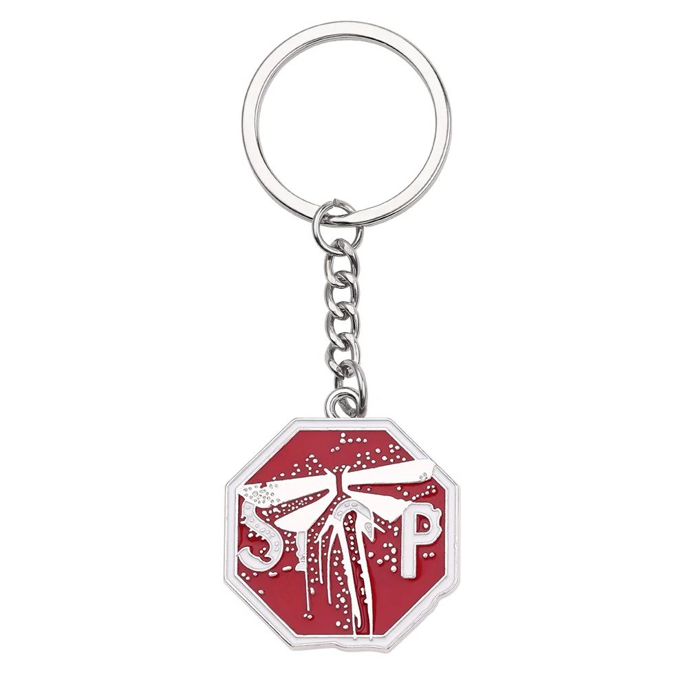 Keychain Игра последний из нас часть II 2 Светлячок логотип значки ожерелье и брелок 3D металлическая Глянцевая коллекция булавки сувенир для фанатов ювелирные изделия - Окраска металла: Keychain