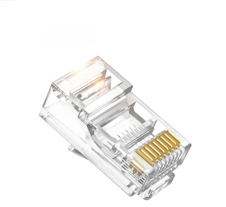 1000 шт. RJ45 RJ 45 сетевой кабель Ethernet Модульный разъем прозрачный Cat6 8P8C 8PIN Copoer