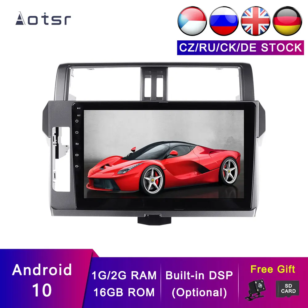 AOTSR Android 10 дюймов Автомобильный GPS навигатор для Toyota Land Cruis Prado 150 2013 2017 радио Coche DSP