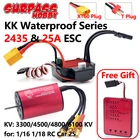 Карта программирования Surpass Hobby KK XT60, водонепроницаемый бесщеточный двигатель 2435 3300450018006100KV 25A ESC XT60 для радиоуправляемой машины 116 118 2S