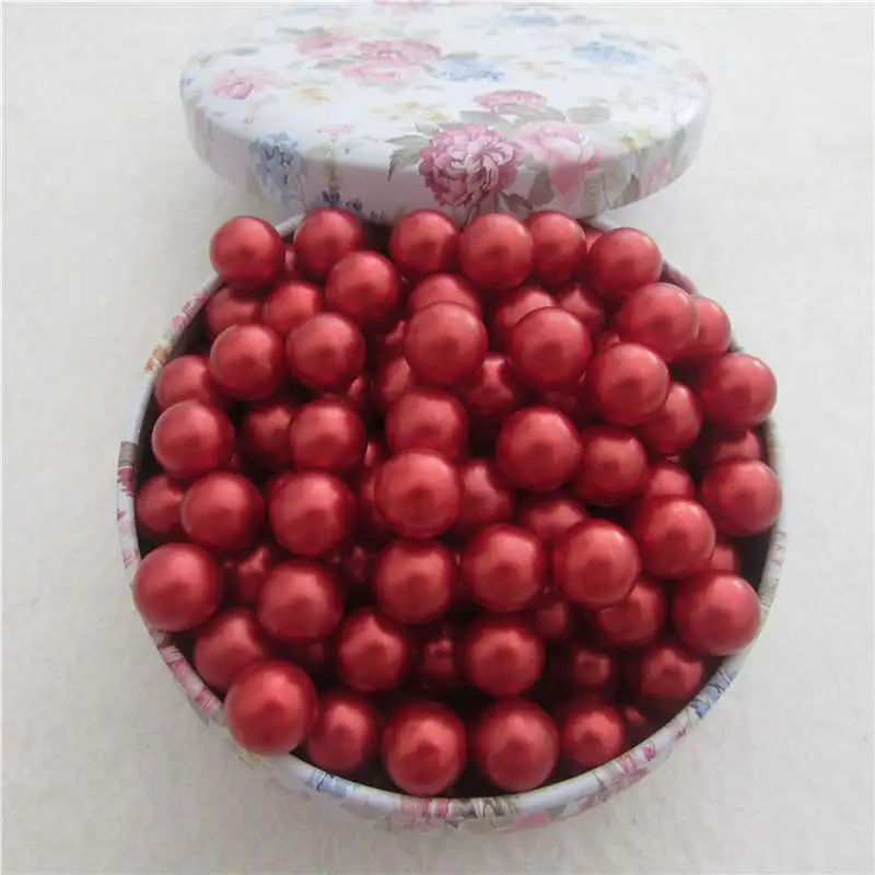 Новый красный без отверстий круглый искусственный пластиковый жемчуг бисер для