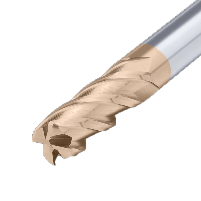 

4F Lengthened Corner Radius End MIll 1PCS Tungsten Steel Milling Cutter CNC Carbide Alloy Machine Tools Nano Coating 75L HRC60