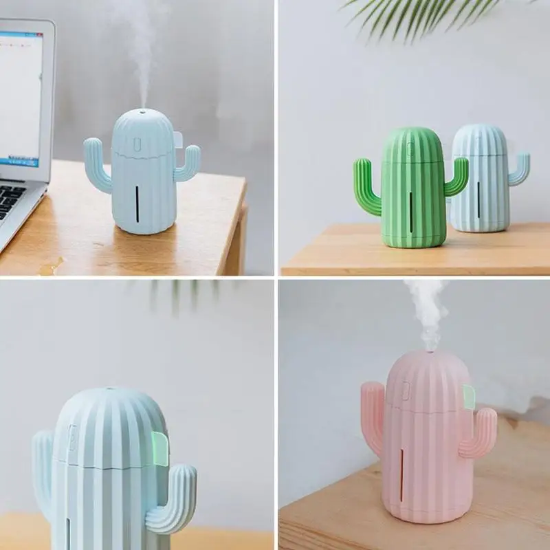 

Air Humidifier Home Office Mini Air Diffuser Cactus USB USB 340ml LED Humidifier Version Powered Design H6P4