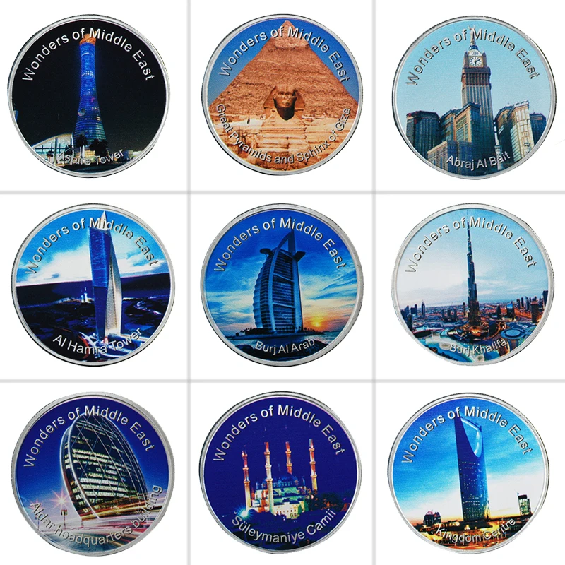 WR 9 шт Средний Восток памятная Серебряная монета Cayan Tower наградная металлические