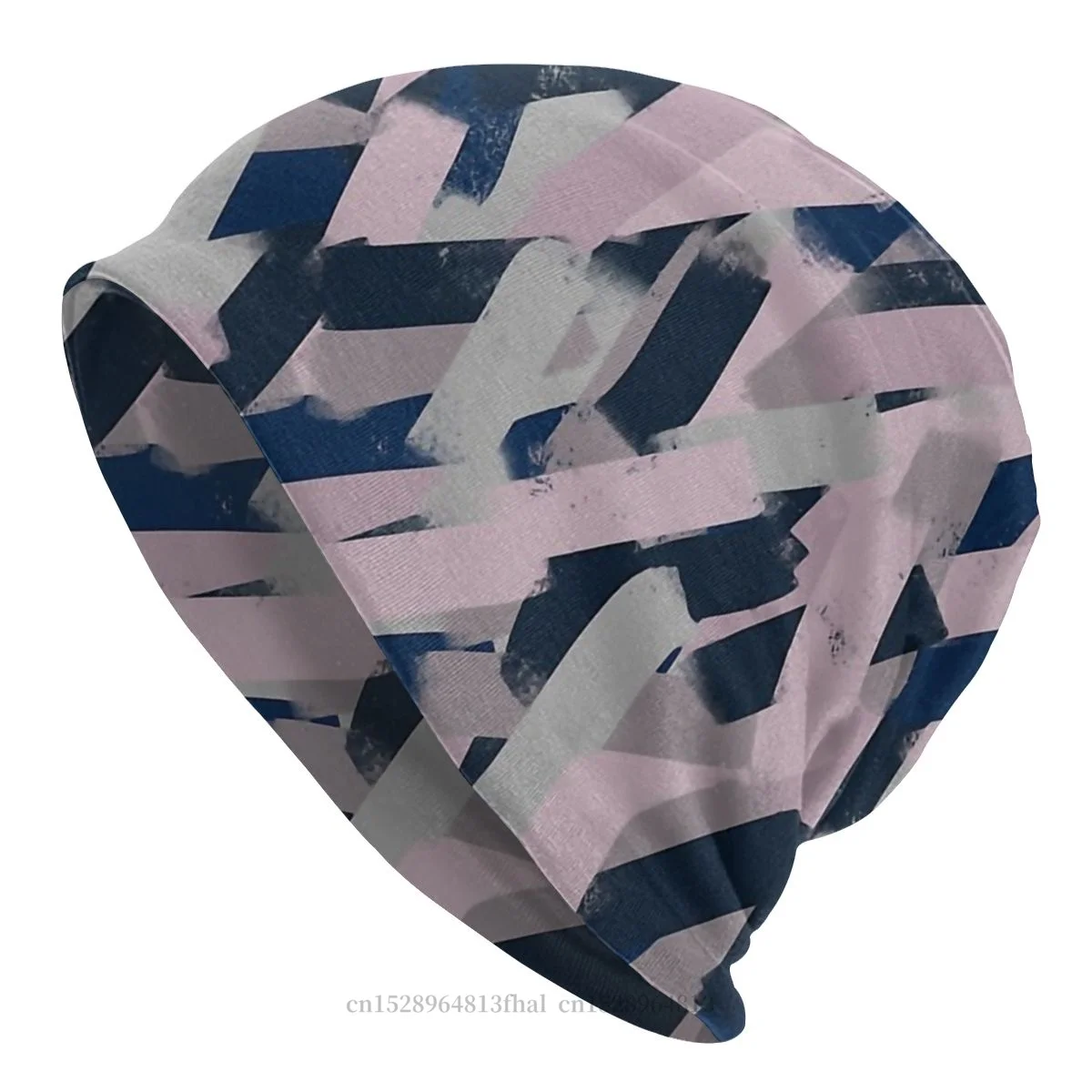 

Camo Camouflage Army Skullies Beanies Caps Navy Blue Grey Pink Smudgy Brush Strokes Hat Bonnet Hats Men Women's Street Ski Cap