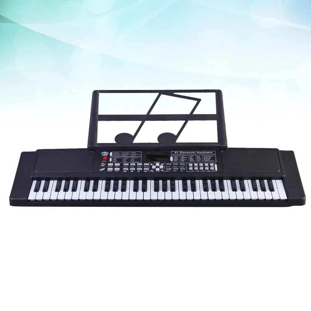 

61 Keys Electronic Piano Multi-function LED Display Piano Early Educational Instrument for Kids (Black)