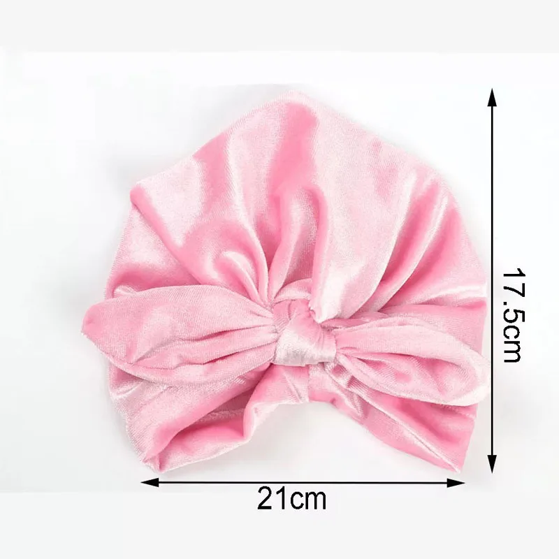 Золотистый бархатный бант для новорожденных флуоресцентный тюрбан мягкая Кепка