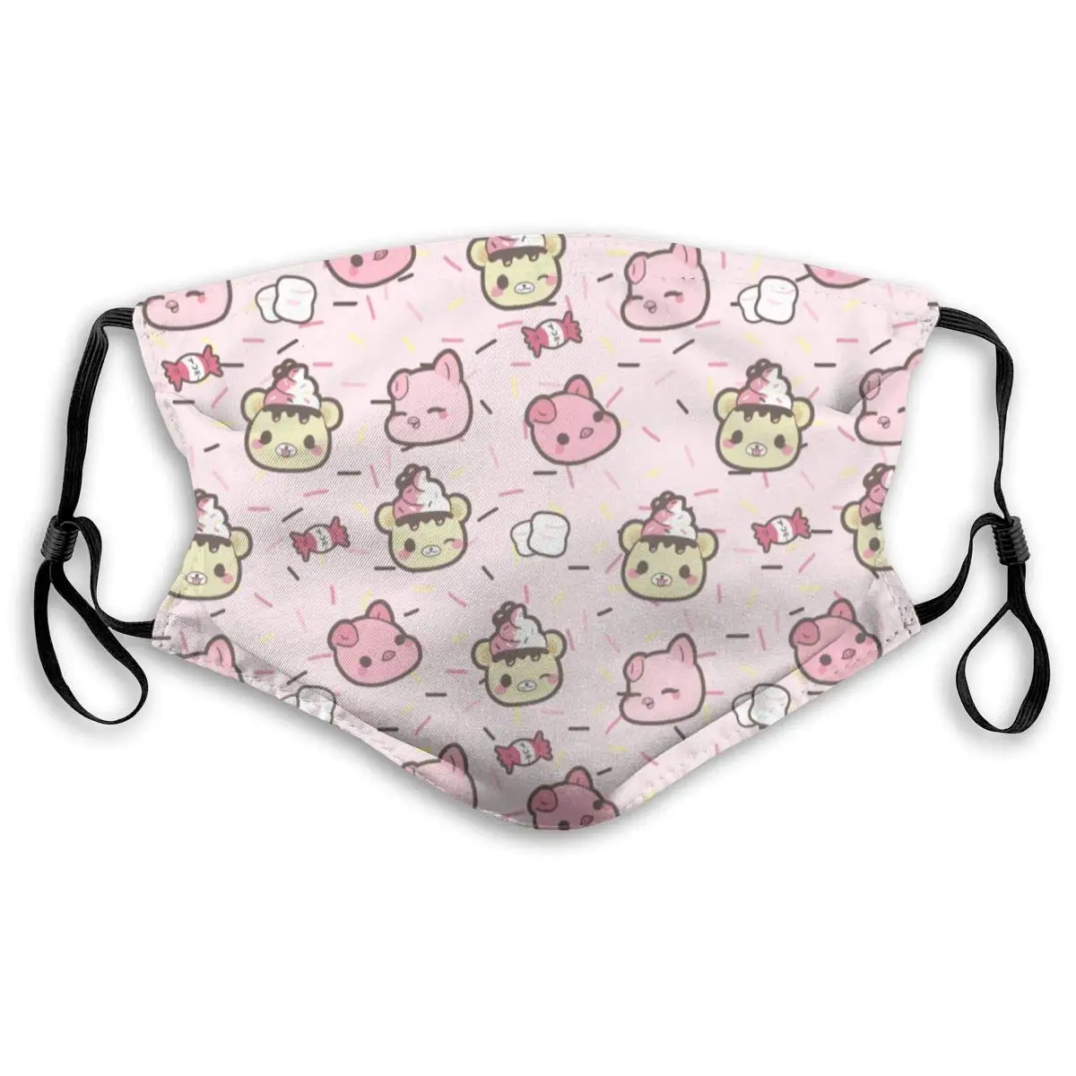 

LAURA FERGUSON Half Face Mask with Filter Unisex Tactical Winter Face Cover for Pig and Bear Pattern