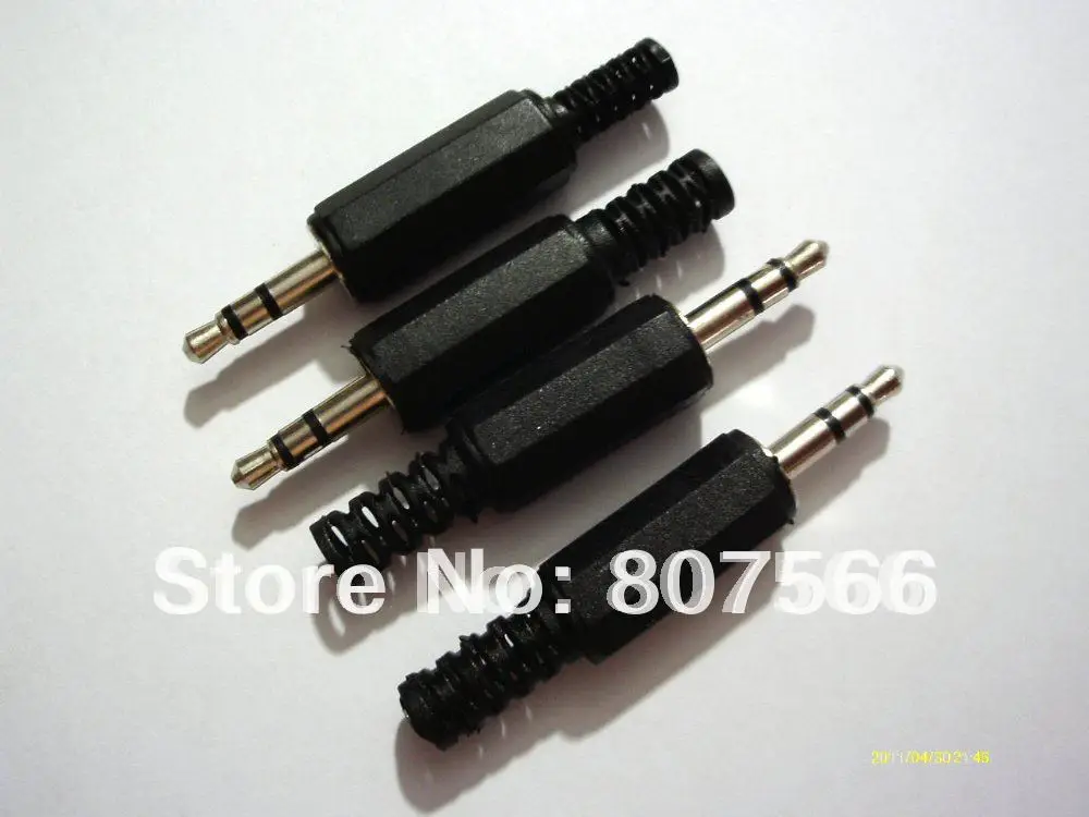 

100pcs 3.5mm Stereo Male Plug Jack Audio Adaptor Connectors Plastic solder New