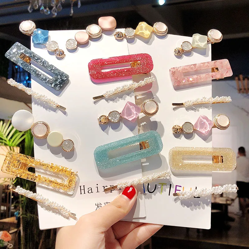 Заколки для волос женские из Разноцветный жемчуг ацетата 1 комплект |