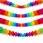 1 шт., 3 метра, Бумажная гирлянда с цветами вечерние, подвесная цветочная гирлянда из ткани, украшение для дня рождения, свадьбы