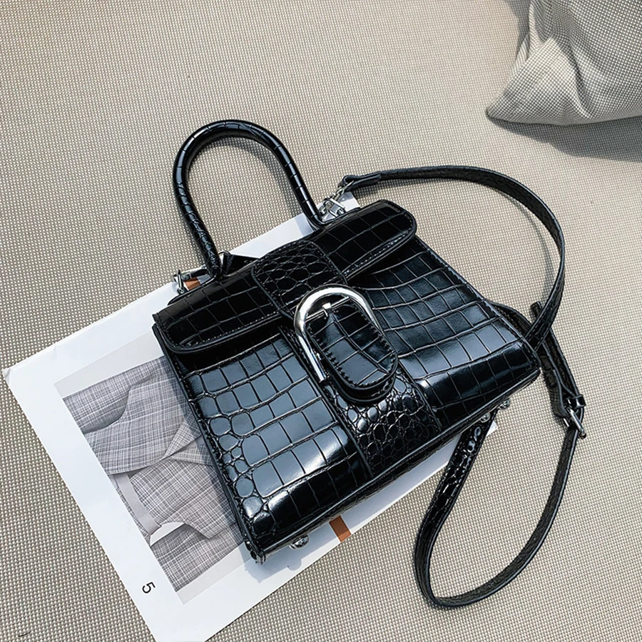 

Винтажная Сумка-тоут с крокодиловым узором, женская сумка на плечо из высококачественной искусственной кожи, маленькие сумочки, мессенджер...
