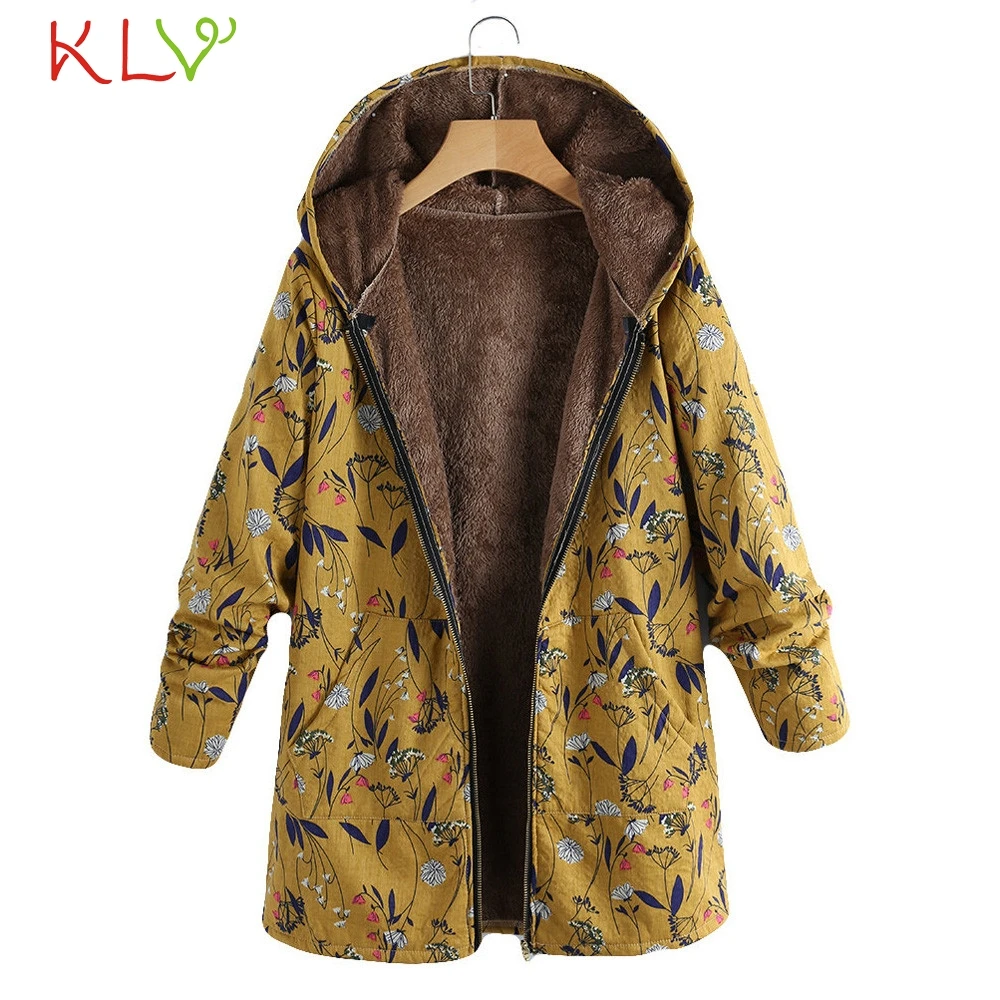 Женская куртка с капюшоном принтом парка Mujer зимние теплые пальто утепленные
