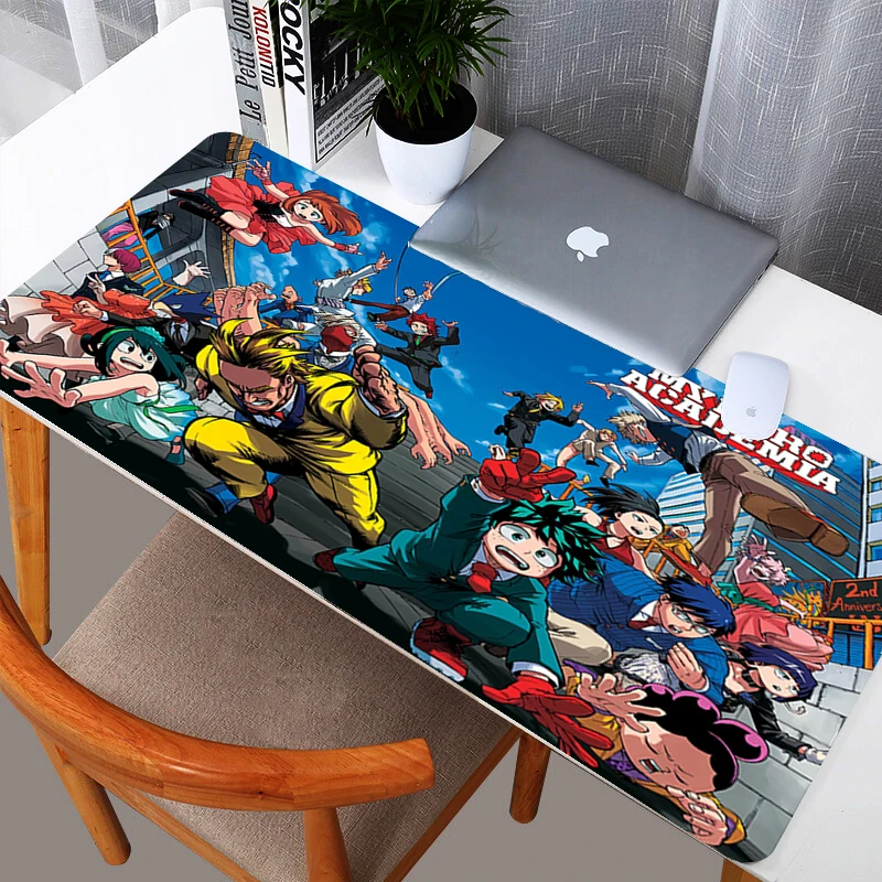

Large Gaming Mouse Pad Lockedge Mouse Mat My Hero Academia Keyboard Pad Desk Mat Table Mat Gamer Mousepad for Laptop Notebook