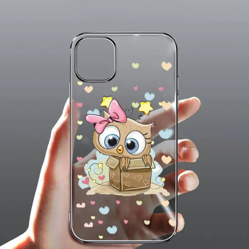 

cute Owl Lover Cartoon Phone Case Transparent for Clear iPhone case 11 12 mini pro XS MAX 8 7 6 6S Plus X 5S SE 2020 XR