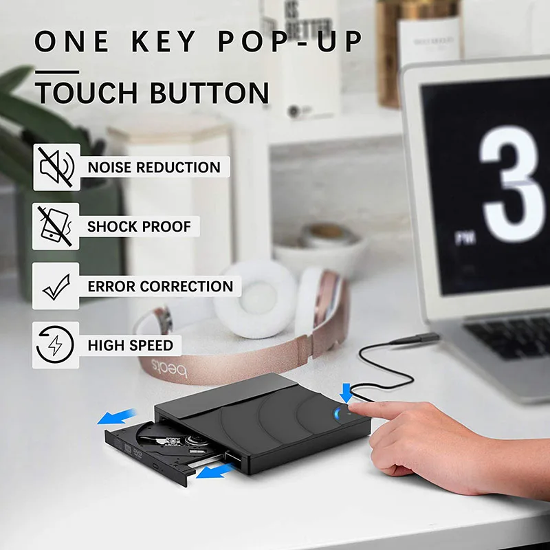 Портативный Высокоскоростной USB 3 0 внешний тонкий диск для чтения дисков ПК