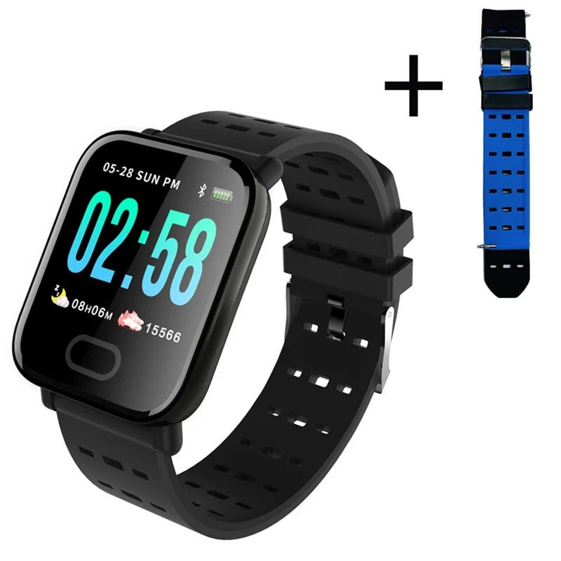 

Smartwatch A6 Men Women Heart Rate Monitor Waterproof Watch Silica Gel Electronic Life for android ios