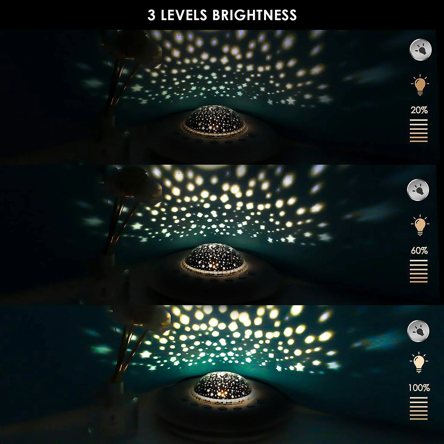 Детский ночник 3 в 1 многофункциональный с питанием от USB со звездным