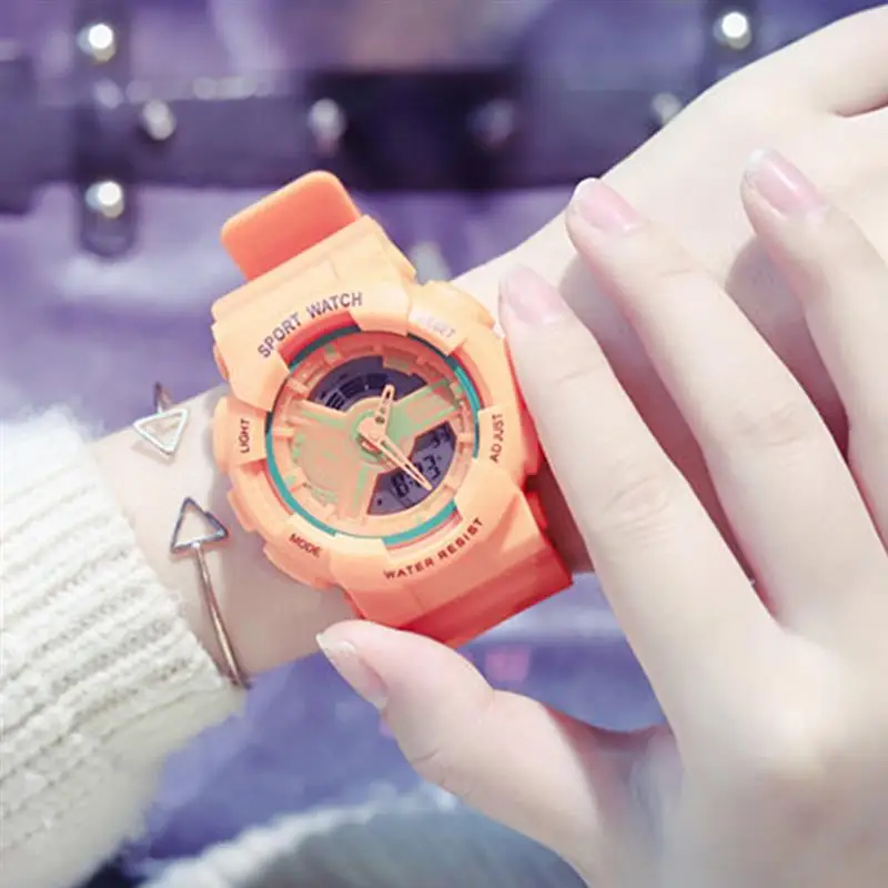 9 цветов простые повседневные электронные часы для пар водонепроницаемые