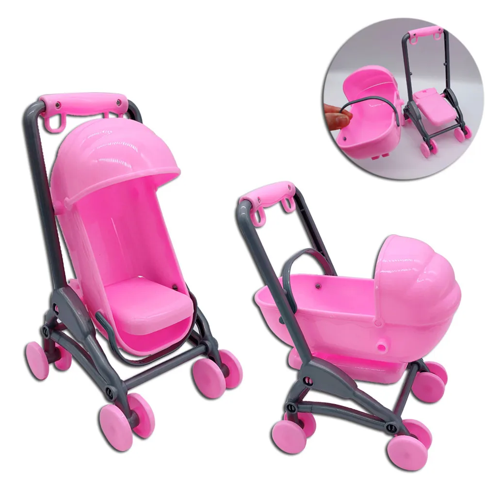 

2020 original for barbies stroller Assembly Baby Stroller Trolley Nursery Furniture Carts Toys for Barbies Doll Christmas