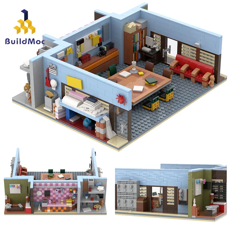 

Builmoc Friends Central Perk Apartment House TV Greendale Community College Building Block Architecture Modular Toy For Children