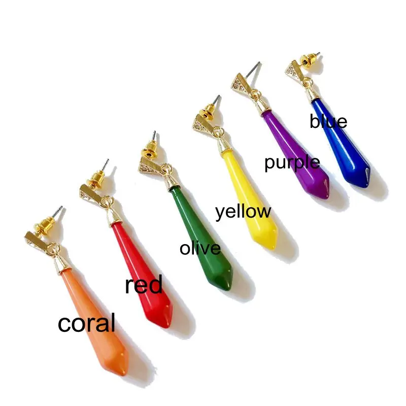 Привлекательного леденцового Цвета треугольник сплава элегантные серьги