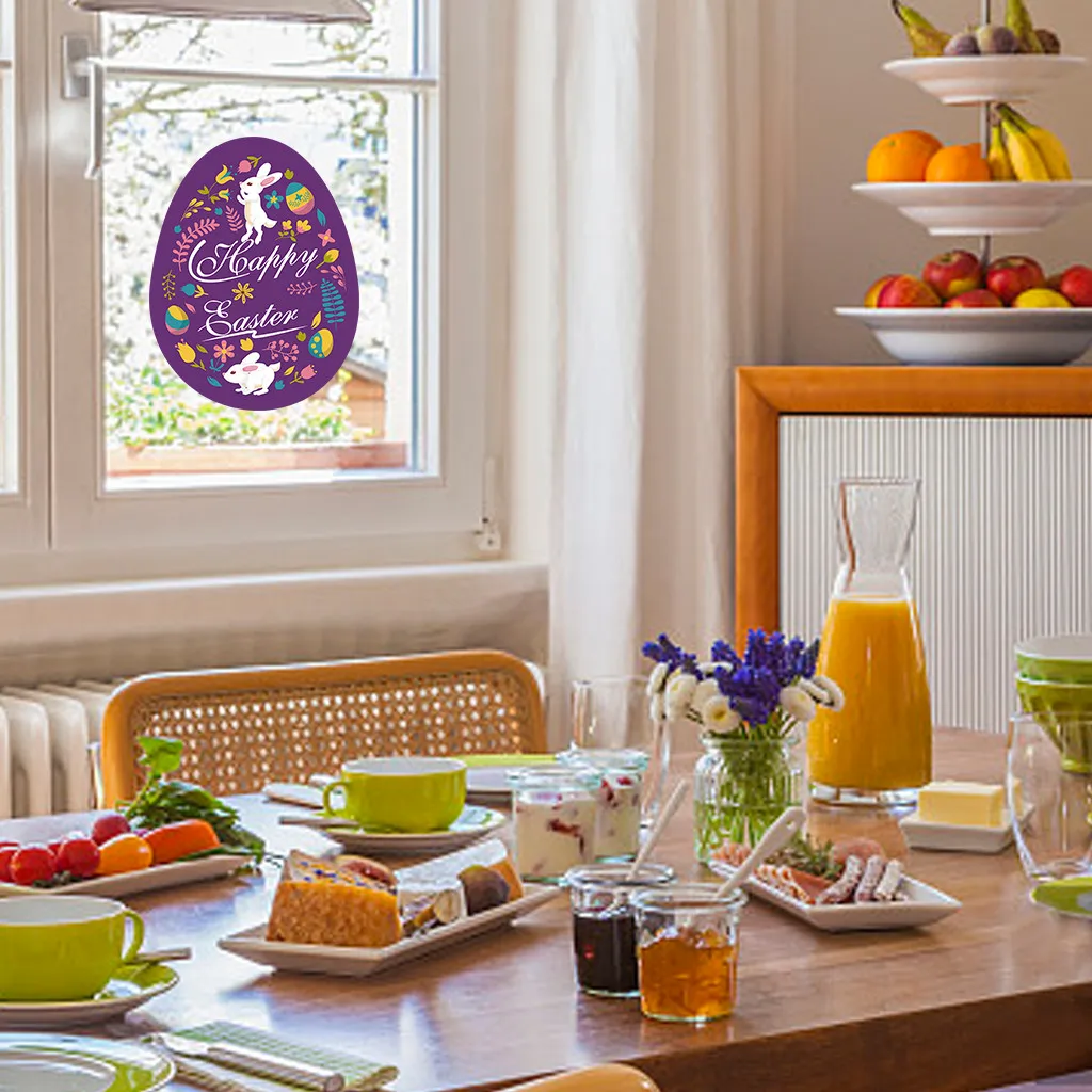 Счастливый Пасхальный стикер на стену кролик виниловая наклейка художественная