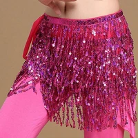 belly scarf exquisite sequins tassels belly dance hip scarf for party sequins tassel skirts belly wave shape